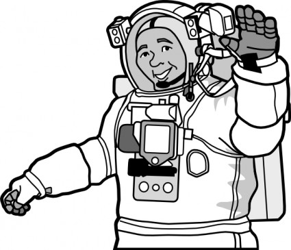笑顔の宇宙飛行士のクリップアート