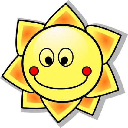 souriant dessin animé soleil clipart