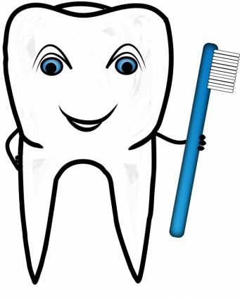 diente sonriente con el cepillo de dientes