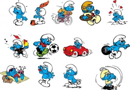 vetor de personagens de desenhos animados Smurfs