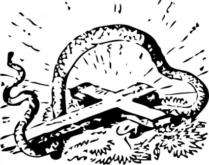 ヘビとクロスのクリップアート
