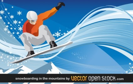 snowboard en las montañas