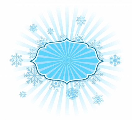 marco de copo de nieve en azul