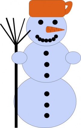 bonhomme de neige avec les clipart balai
