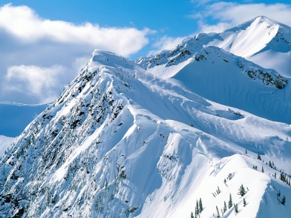 Snowy Peaks Wallpaper Winter Nature