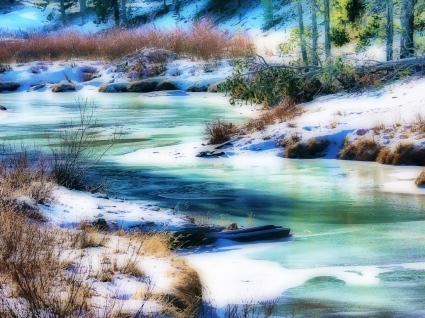 Снежная река Обои рек природа