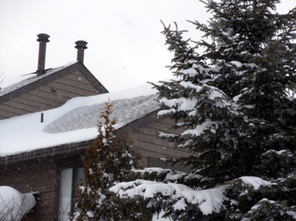 casa de inverno nevado