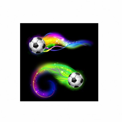 balón de fútbol en colorido rayo forma
