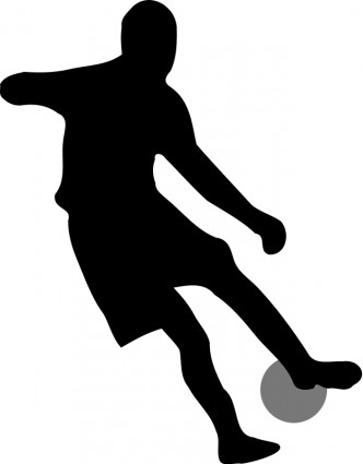 Soccer Player Dribbling Silhouette