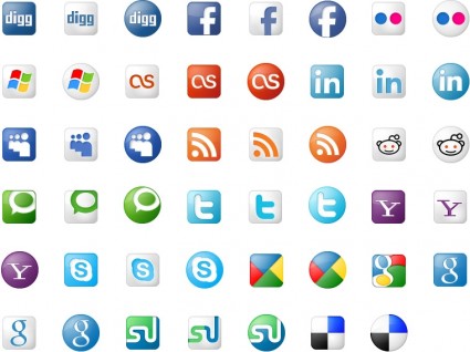 social Bookmarks Symbolsatz Icons pack