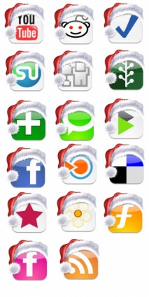 pack de iconos sociales de los iconos de Navidad