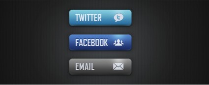 botones sociales de los medios de comunicación y correo electrónico