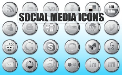 Social Media Icons Silver
