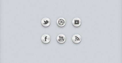 botones de interfaz de usuario de redes sociales