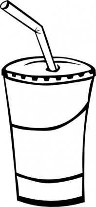 Soft Drink In A Cup B And W Clip Art