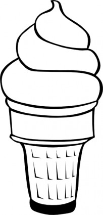 Soft Serve Ice Cream Cone B And W Clip Art