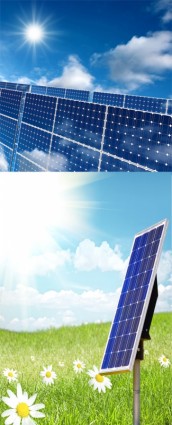 série d'images haute définition des panneaux solaires