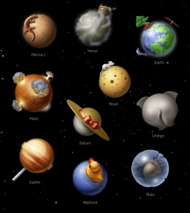 pack de iconos de los iconos de sistema solar