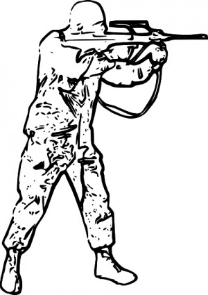 الجندي صورة ظلية قصاصة فنية