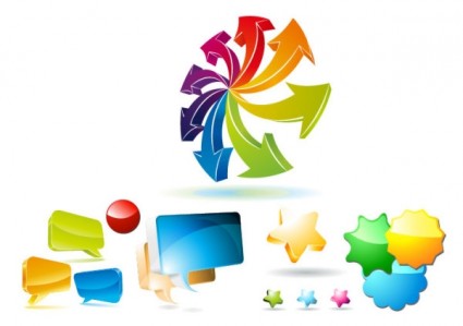 Some Commonly Used Threedimensional Web Design Icon Vector
