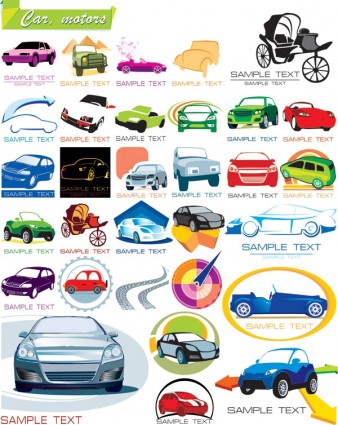 einige Grafiken auf der Auto-Ikone-Vektor