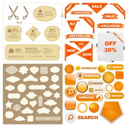 algunos elementos decorativos de diseño web útil vector
