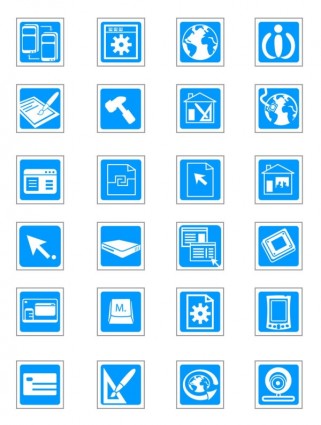 Sophisticated Technology Blue Vector Icons Vector