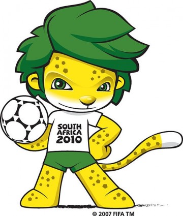 maskot Piala Afrika Selatan dunia vektor