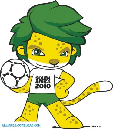 diseño de Sudáfrica mundial Copa mascota zakumi vectores adobe ilustrator