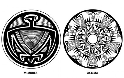 西南美国本土陶器设计矢量