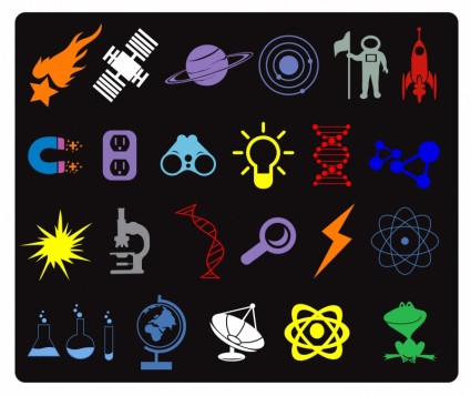 iconos de ciencia espacial amp