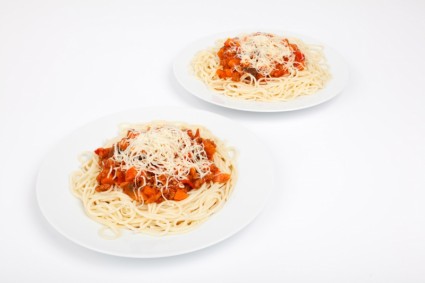spaghetti alla bolognese su piastra