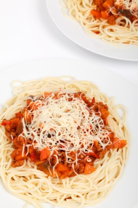 porzione di spaghetti bolognese