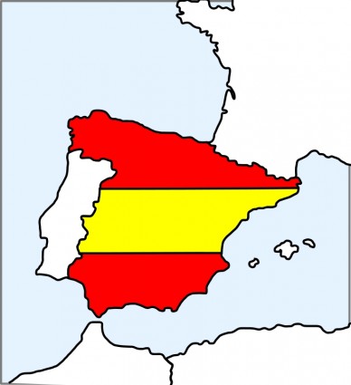 Bandera y mapa de España