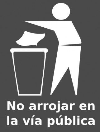 Español basura bin signo clip art