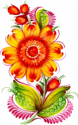 vector flores pintadas a mano especial