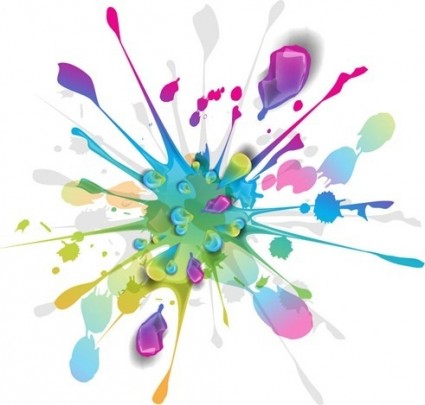 salpicaduras de tinta colorida arte vectorial