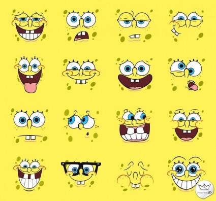SpongeBob Schwammkopf Vektor Pack Gesichter