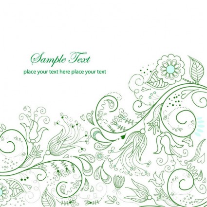 Spring Green Floral Background Vector Illustration
