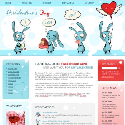 St valentines day szablon