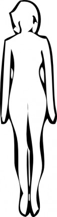 ClipArt bianco silhouette donna di standing