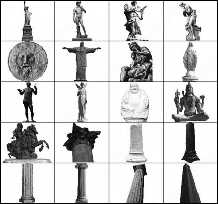 cepillo de estatuas y columnas