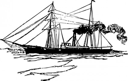 蒸気船クリップ アート