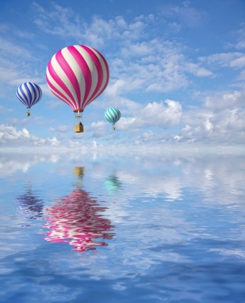 股票的热空气气球高清图片照片