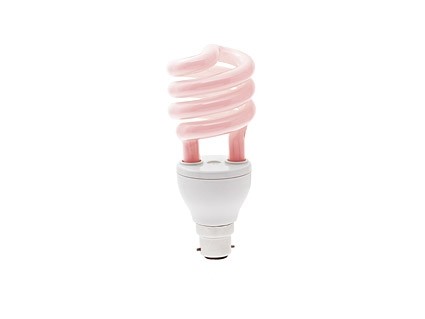 Foto de stock de lámparas de ahorro de energía rosa