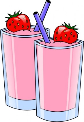 tasses de boisson boisson smoothie aux fraises clip art