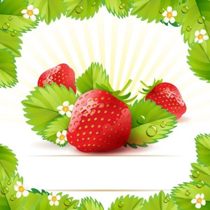 草莓主題背景向量