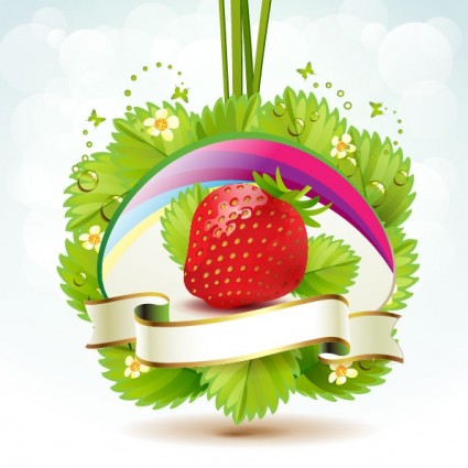 Strawberry Theme Background Vector