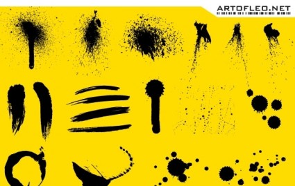 Stroke Ink And Spray Free Vector On Yellow Background