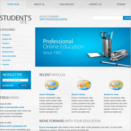 modelo de site de alunos